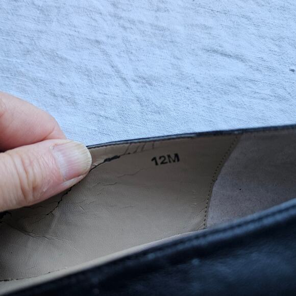 Van Eli Black Cap Toe Low Block Heel Shoes, SZ 12M - Picture 8 of 11